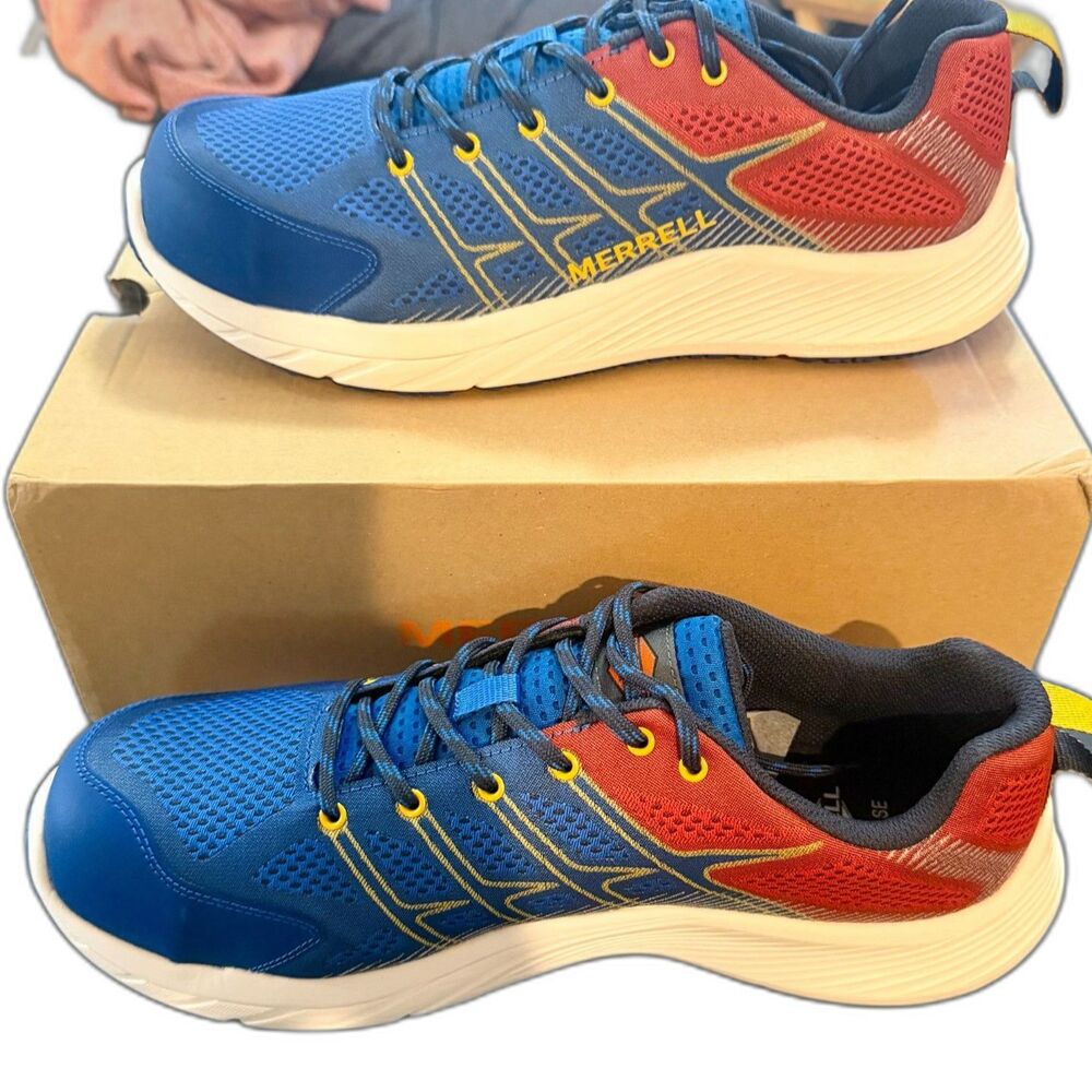 Merrell Moab Flight CF Men's Slip Resistant Sneakers 11.5 NWB Blue Lava